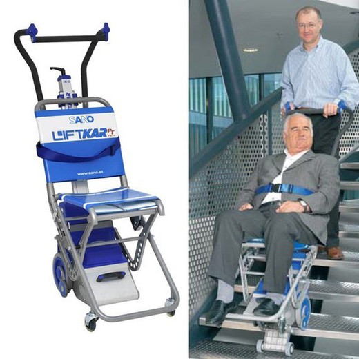 Aparato Sube-escaleras LIFTKAR 4 + silla incorporada de evacuación PROFESIONALES