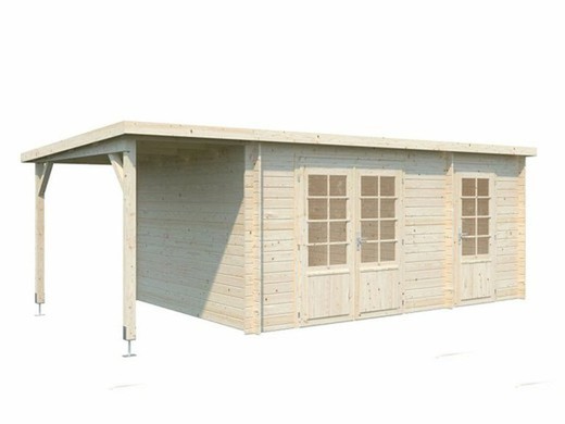 Cabaña de madera Palmako ella 13.1+3.9 m2 477 x 340 cm fr28-6132-1 108222