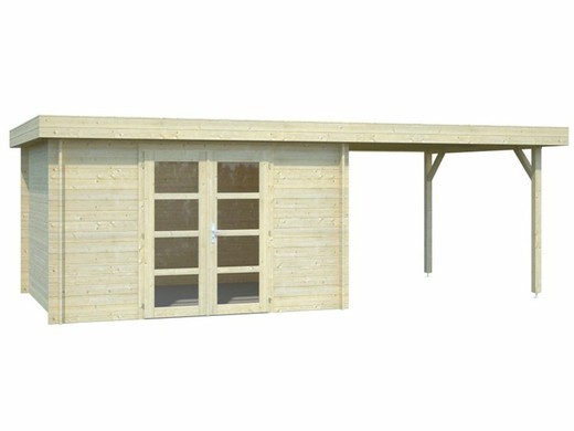 Cabaña de madera Palmako elsa 9.6 + 8.1 m2 637 x 320 cm fr28-6432 101619