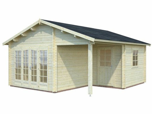 Cabine de madeira Palmako irene 21,9 + 5,2 m2 530 x 570 cm frt44-5357-2 102490