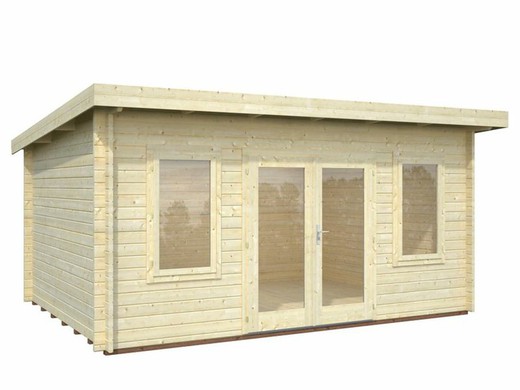Cabaña de madera Palmako lisa 14.2 m2 470 x 350 cm suelo incluido fr44-4735-2 102197