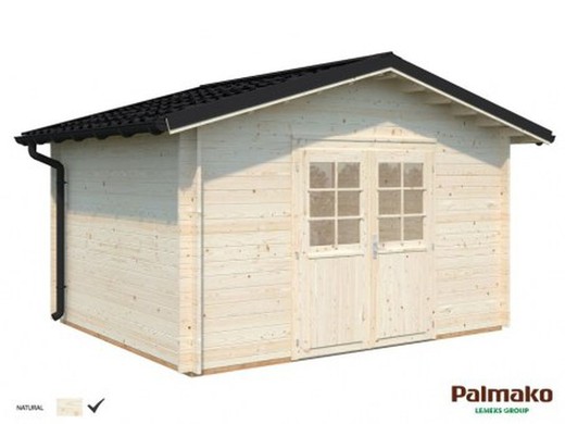 Cabana de madeira Palmako 10,4 m2 fr34-3832-4 107933 com telhado de metal