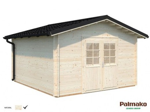 Cabana de madeira Palmako 13,5 m2 fr34-3841 108214 com telhado de metal