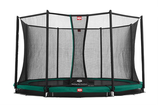 Cama elástica BERG Inground Favorit GREEN + Red Seguridad Comfort 380 cm Peso 110-550 kg BE.35.12.04.02