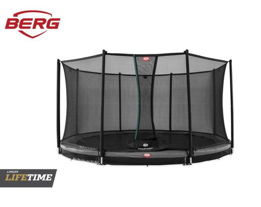 Cama elástica BERG Inground Favorit GREY + Rede de Segurança Conforto 330 cm Peso 100-500 kg BE.35.11.92.00