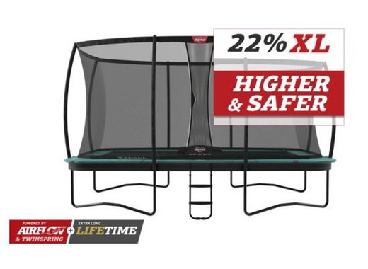BERG ULTIM Champion trampoline vert + filet de sécurité Comfort Net 410 cm poids maximum personne 120 kg BE32.35.94.70