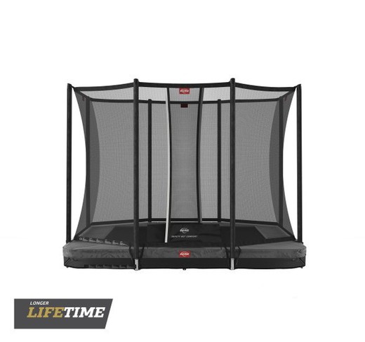 BERG Ultim Favorit Trampolim InGround 280 GREY + Rede de Segurança Conforto até 70 kg