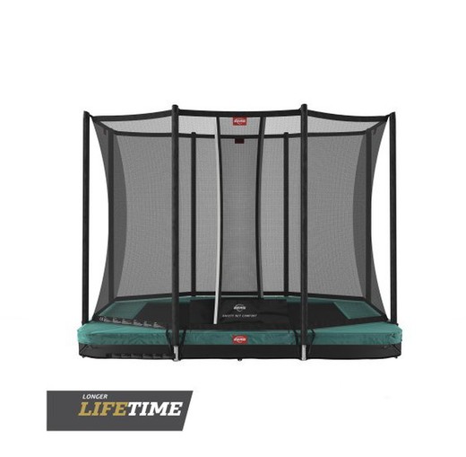 BERG Ultim Favorit InGround 280 trampolim verde + Rede de Segurança Conforto até 70 kg