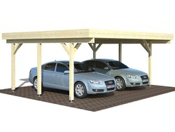 Carport garaje de madera Palmako karl 20.6 m2 600 x 512 cm + postes de 12 x 12 en madera laminada cp6051 101033