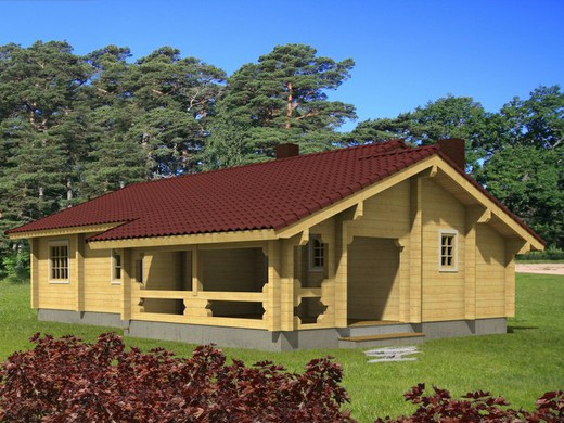 Casa de madera prefabricada britta Palmako 104.5 m2 madera laminada 114 mm