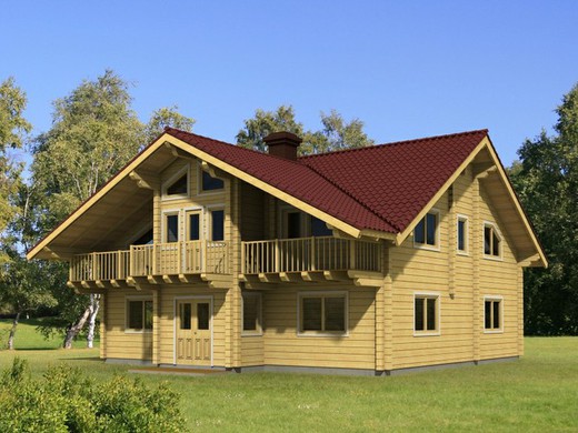 Casa de madera prefabricada catherine Palmako 244.6 m2 madera laminada 114 mm
