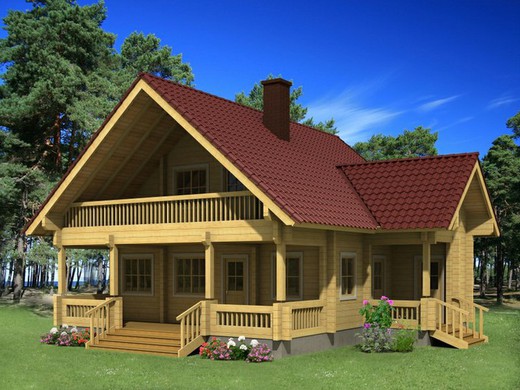 Casa de madera prefabricada elisa Palmako 135.8 m2 madera laminada 114 mm