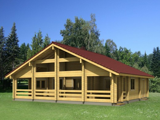 Casa de madera prefabricada esther Palmako 110.4 m2 madera laminada 114 mm