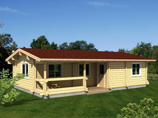 Maison préfabriquée en bois Evelin Palmako 70,7 m2 bois stratifié 88 mm