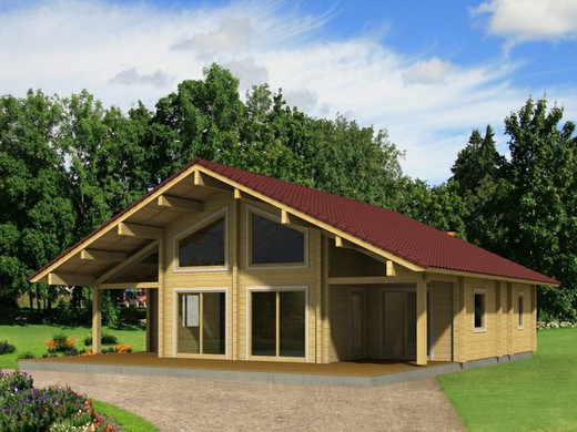 Casa de madera prefabricada gerda Palmako 155.4 m2 madera laminada 114 mm