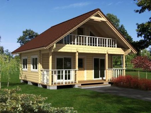 Casa de madera prefabricada marta Palmako 68.5 m2 madera maciza 70 mm