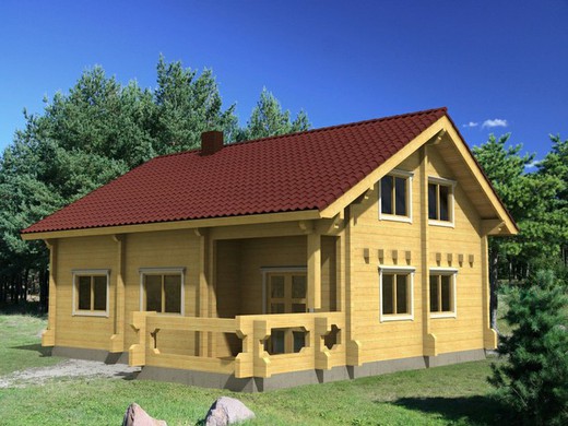 Casa de madeira pré-fabricada olivia Palmako 105,4 m2 madeira laminada 134 mm transporte garantido !!!