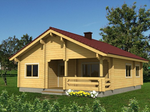 Regina Palmako casa pré-fabricada de madeira 77,1 m2 em madeira maciça 70 mm