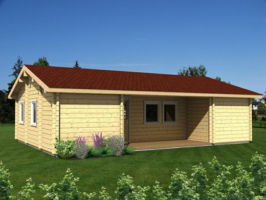 Casa de madera prefabricada ursula Palmako 66.4 m2 madera laminada 114 mm