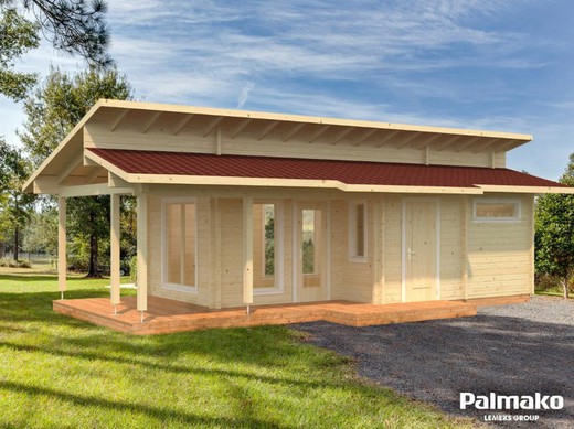 Casa sauna de madera prefabricada Palmako ROBERTA 26.6 m2 madera laminada 88 mm
