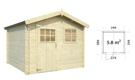 Casita de jardin Palmako makro 19-2 fsc 5.8 m2 244 x 244 cm frc19-2626-1fsc