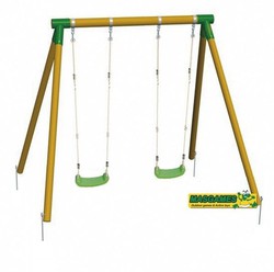 Columpio MADERA REDONDA MASGAMES KIBO doble de madera MA700026