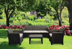Chillvert SALERNO Ensemble de jardin en résine Gris anthracite KCH447