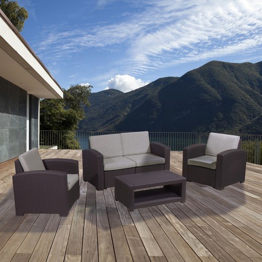 Conjunto de Jardin de resina Chillvert TRENTO Marron Chocolate KCH405