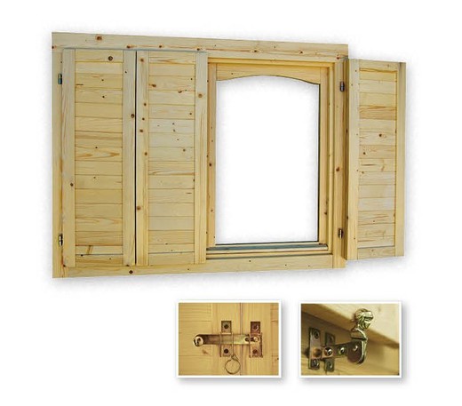 Contraventana ventana simple para casitas de madera Palmako 28 / 34 mm  103453