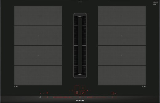 Encimera con ventilación Placa de inducción con extractor integrado Siemens negro EX875LX67E