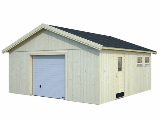 Garaje de madera Palmako andre 28.5 m2 557 x 576 cm el18-5658 101167 con puerta seccional