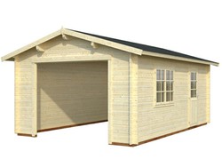 Garaje de madera Palmako roger 19.0 m2 380 x 570 cm fre44-3857-8 101899 sin puerta