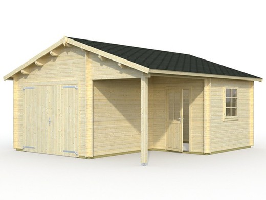 Garaje de madera Palmako roger 21.9 + 5.2 m2 530 x 570 cm fr44-5357 102482