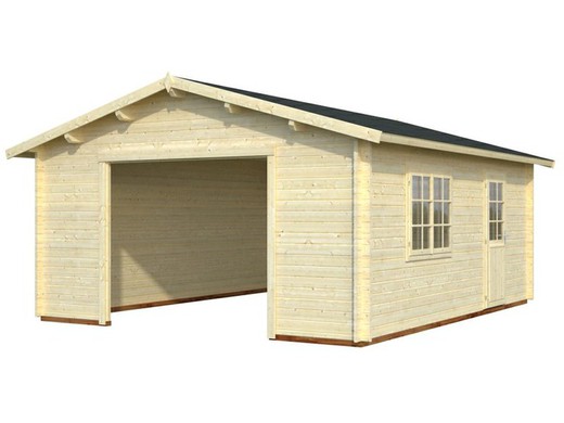 Garaje de madera Palmako roger 23.9 m2 470 x 570 cm fre44-4757 101903 sin puerta
