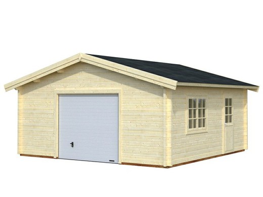 Garaje de madera Palmako roger 27.7 m2 560 x 560 cm frk70-5656-2 102383 con puerta seccional