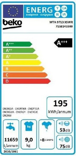 Lavadora BEKO WTA 9713 XSWR Blanco 9Kg — Zurione