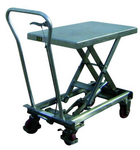 Mesa elevadora manual INOX 200 kg 10156