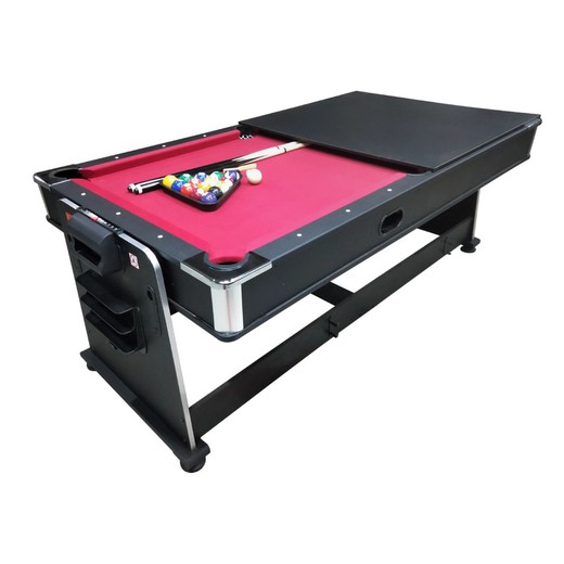 Multijuego giratorio 4 en 1 Olimpus Tapete Rojo – (Billar, Air Hockey – Ping-Pong, Mesa comedor) 2873