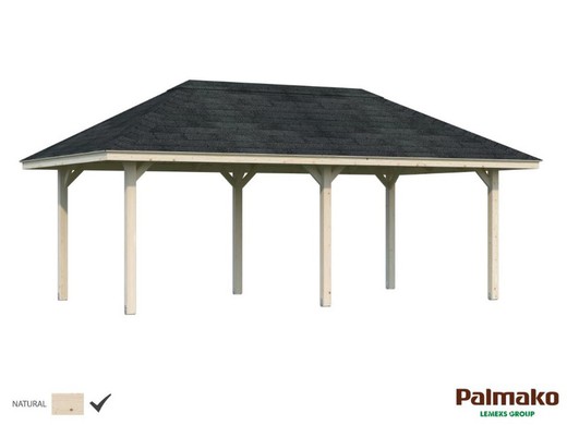 Pabellon de madera PALMAKO CONNECT BIANCA 16.6 m2 672 X 384 cm 110184