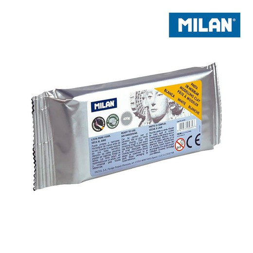 Pâte à modeler blanche 400gr Milan