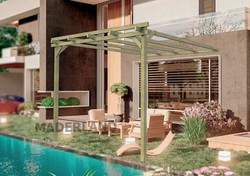 Pergola Adosada de madera Maciza BURDEOS con tratamiento Autoclave A4 + tornilleria