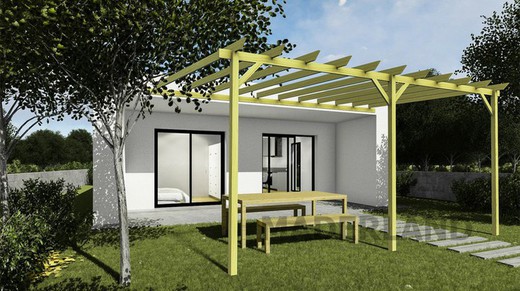 Pergola Adosada de madera Maciza ZAMORA con tratamiento Autoclave A4 + tornilleria INCLUIDA