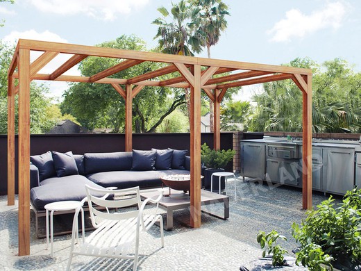 Pergola de madera Laminada FUENGIROLA GL24h + tornilleria INCLUIDA