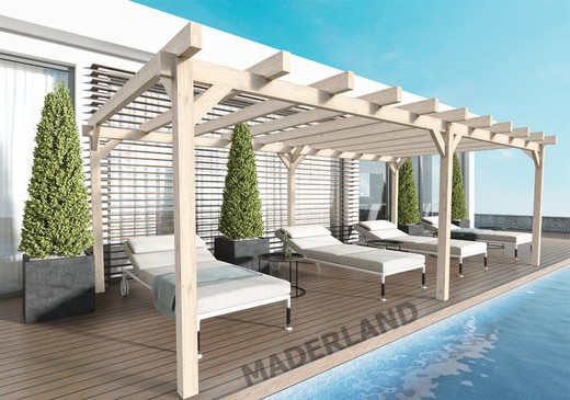 Pergola de madera Laminada MARSELLA GL24 + tornilleria