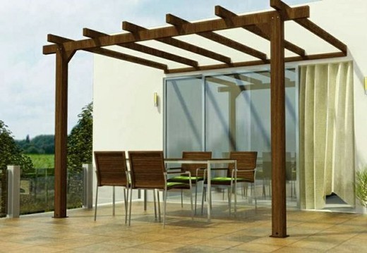 Pergola en bois massif MURCIA avec traitement autoclave A4 + vis INCLUSES