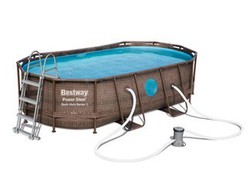 bestway power steel vista ovalpool set 549x274x122 rattan 56716