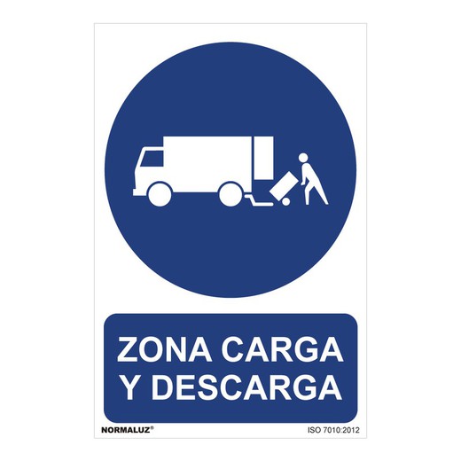 Señal uso obligatorio "zona carga y descarga" (pvc 0.7mm)  30x40cm