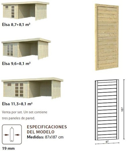 Conjunto de painéis Palmako elsa com 3 elementos 868 x 1940 mm la-0870 102832