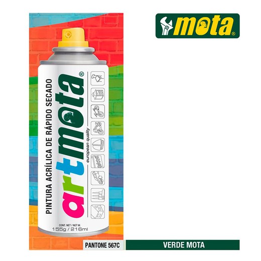 Spray verde mota pantone 567c 216ml mota la16