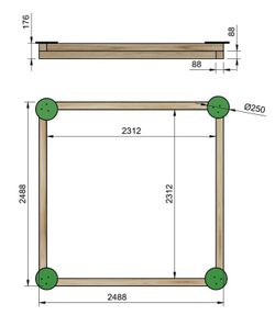 Arenero MASGAMES SKOLI 2.48 x 2.48 metros uso comercial Horeca MA500175